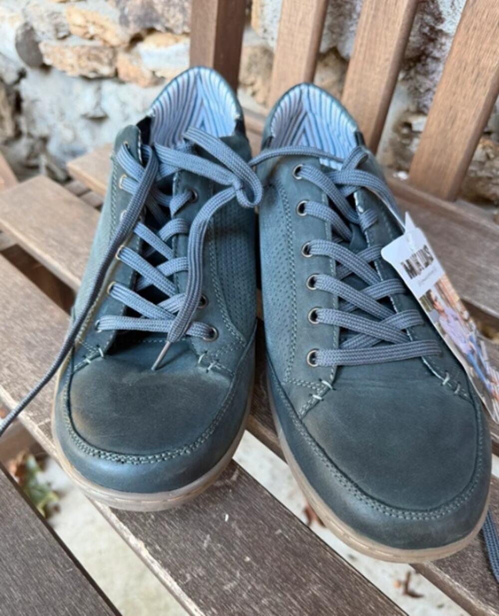 Muk Luks Men’s 13 Genuine Cow Leather Lace Up Casual Shoes Gray NWT